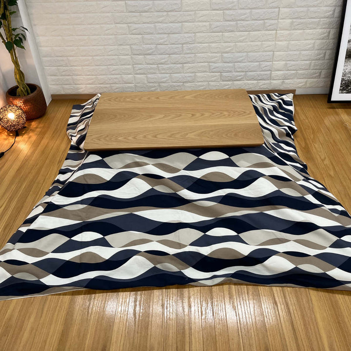 こたつ布団カバー 200×200cm 正方形 ウェーブ 綿100％ 日本製 -13