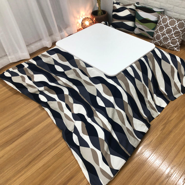 こたつ布団カバー 200×200cm 正方形 ウェーブ 綿100％ 日本製 -4