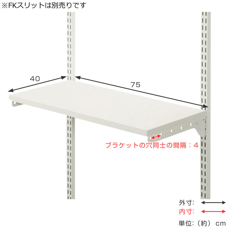 壁面収納 棚 幅75cm×奥行40cm TSセット フィットラック