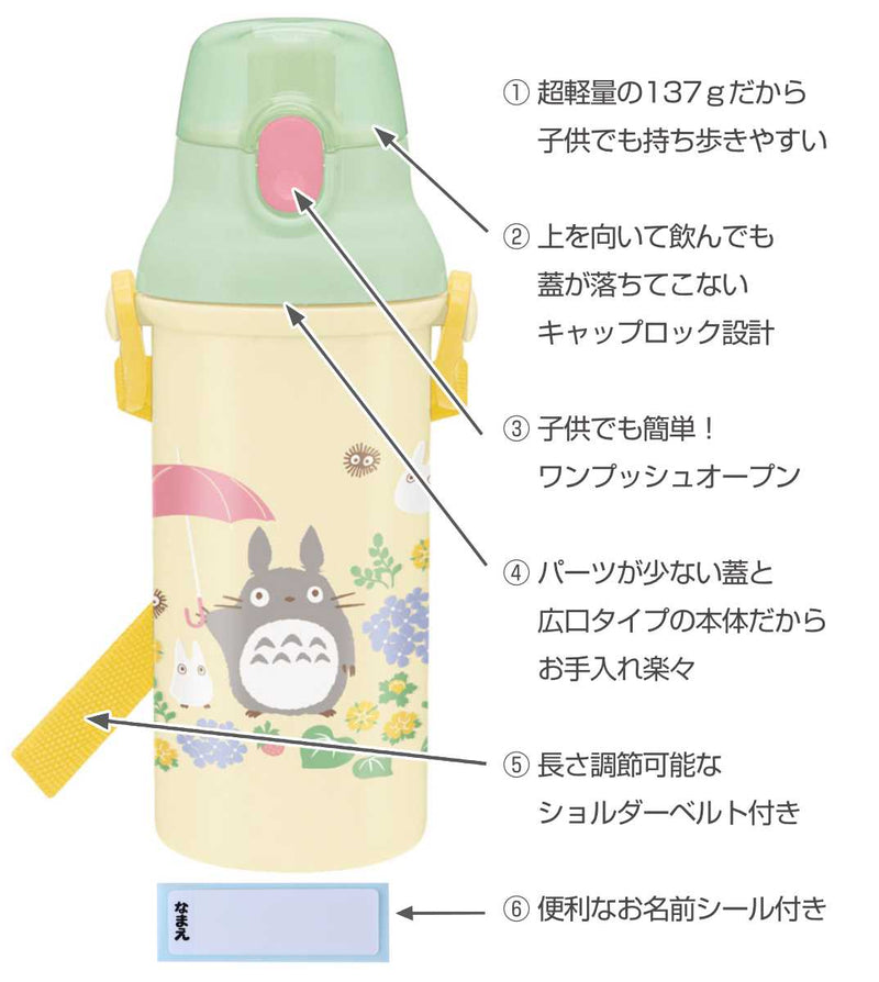 水筒 キッズ 480ml 抗菌 直飲み プラスチック となりのトトロ さんぽみち