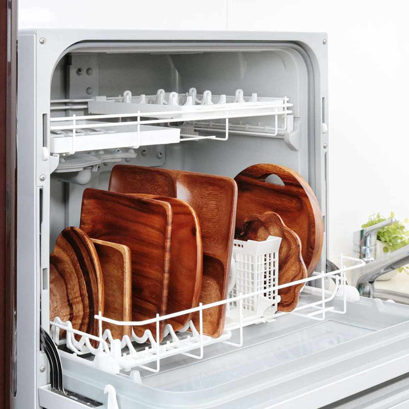 プレート15cmクローバーアカシア製食洗機対応