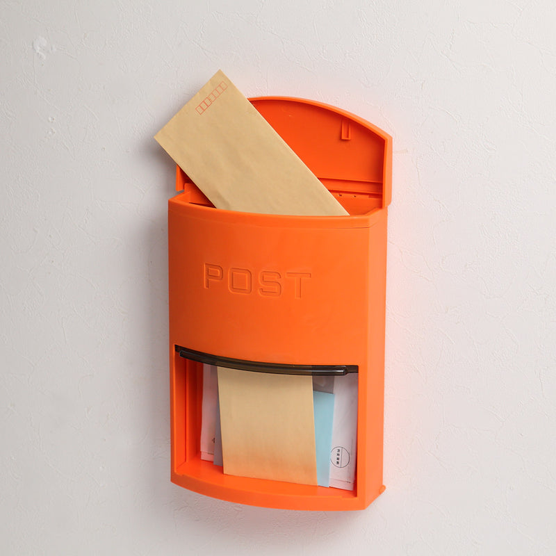 郵便ポスト 壁掛け かるプラポスト ワイドタイプ オレンジ