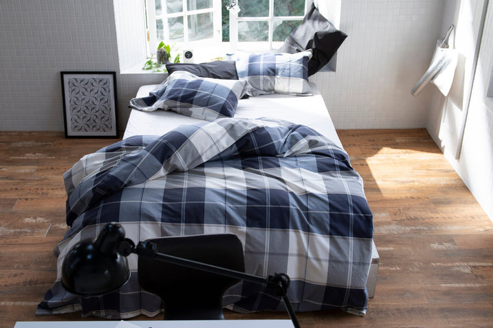 掛け布団カバー Fab the Home ダブル アクロス 綿100％ チェック柄 -15