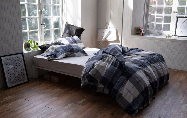 掛け布団カバー Fab the Home ダブル アクロス 綿100％ チェック柄 -16