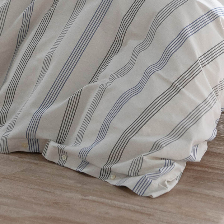 掛け布団カバー Fab the Home ダブル ウィッシュストライプ 綿100％ -12