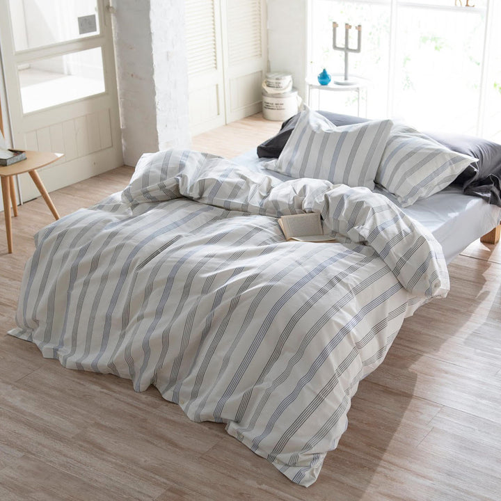 掛け布団カバー Fab the Home ダブル ウィッシュストライプ 綿100％ -14
