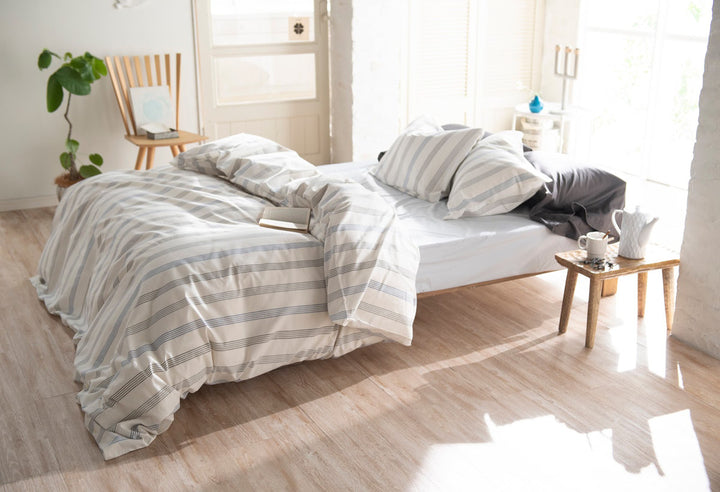 掛け布団カバー Fab the Home ダブル ウィッシュストライプ 綿100％ -6