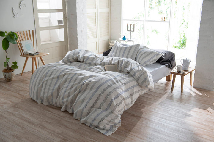 掛け布団カバー Fab the Home ダブル ウィッシュストライプ 綿100％ -9