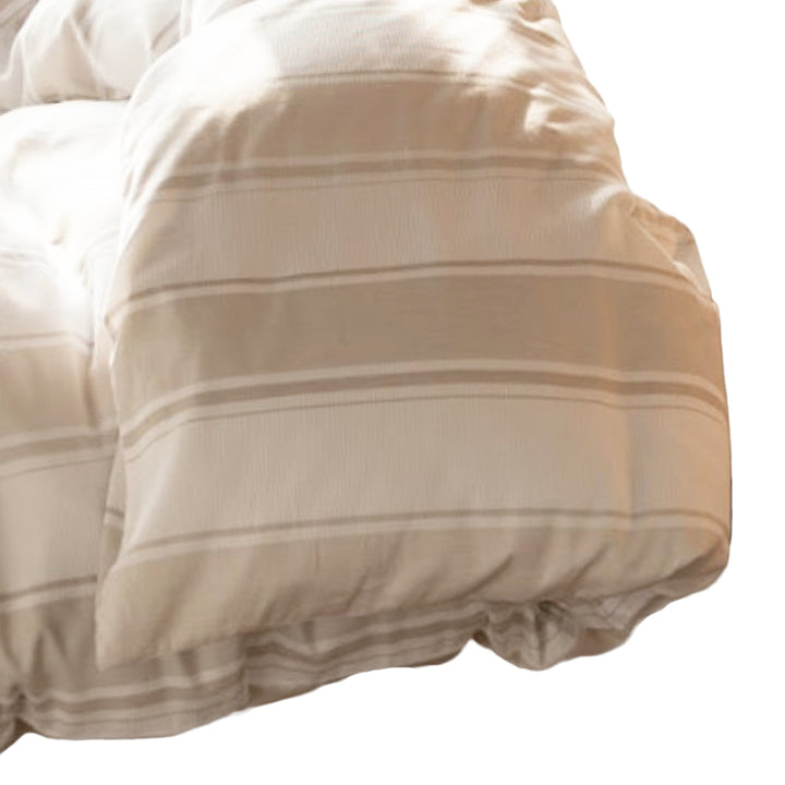 掛け布団カバー Fab the Home ダブル シックストライプ 綿100％ -1