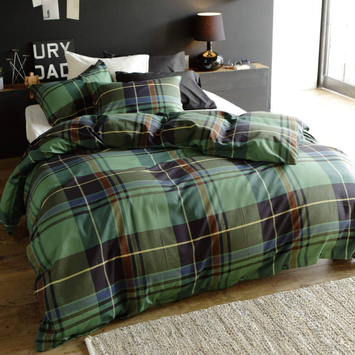 掛け布団カバーFabtheHomeダブルハイランドチェック柄綿100％