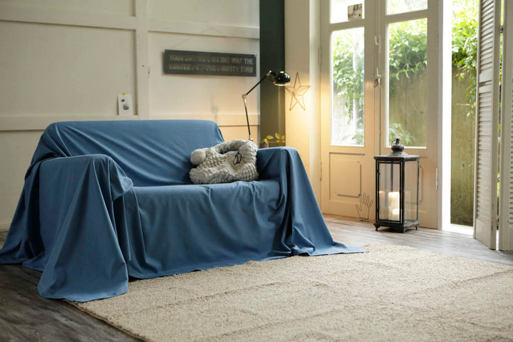 マルチカバー Fab the Home 210×210cm ライトデニム 綿100％ -6