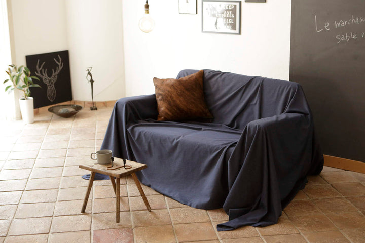 マルチカバー Fab the Home 210×210cm ライトデニム 綿100％ -7