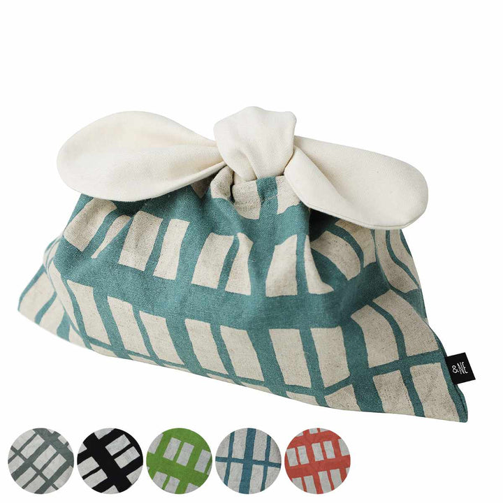 ＆NE 弁当袋 リボン 格子柄 -2