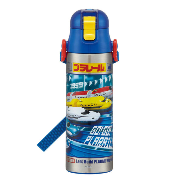 水筒 キッズ 580ml ワンタッチ ステンレス 直飲み プラレール