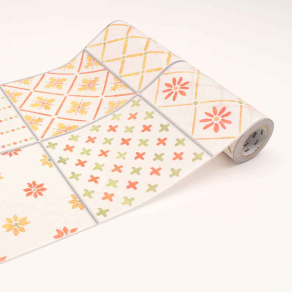 リメイクシート壁用タイル・オレンジmtCASAFLEECE23cm×5m