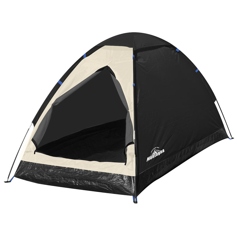 テント 1人用 組立式ドームテント ブラック