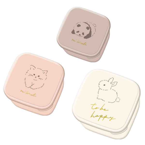 弁当箱 抗菌 3個セット ミリミリ 入れ子ランチＢＯＸ スクエア 動物