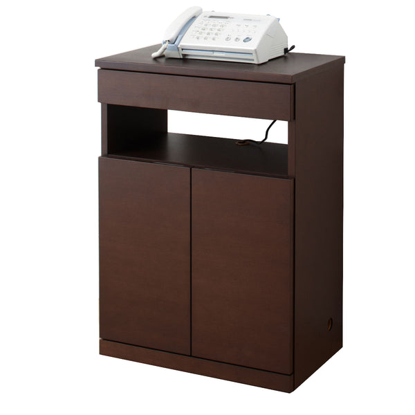 サイドキャビネット 背面収納 突板仕上 幅60.5cm