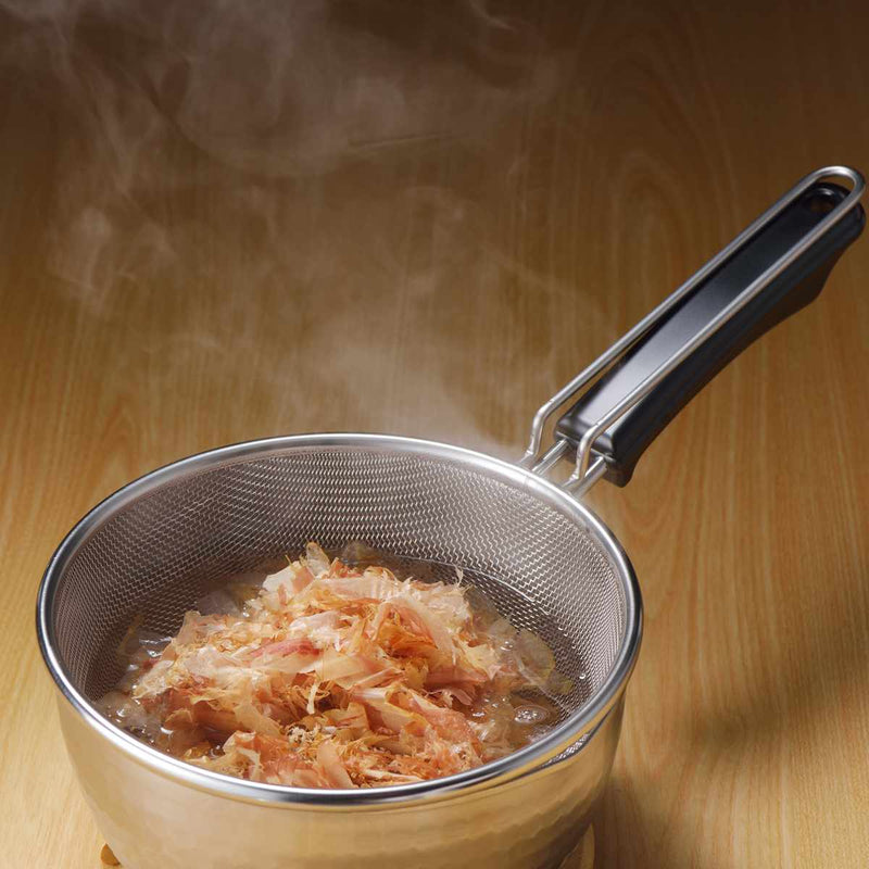 ステンレス雪平鍋用片手ザル 18cm 味壱 日本製