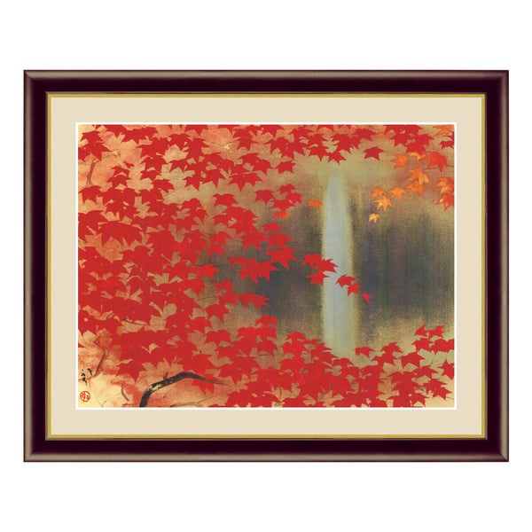 絵画 滝に紅葉 42×52cm
