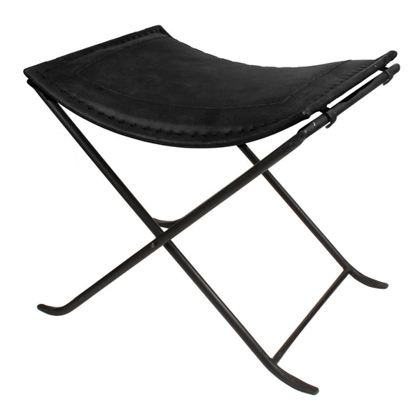 折りたたみ椅子 高さ44cm レザー アイアン アンティーク調