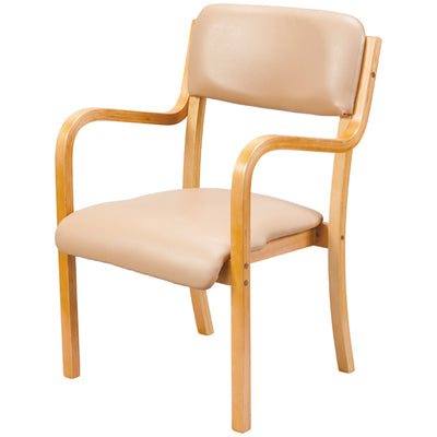 チェア 座面高42cm フランコ 木製 肘掛け スタッキング クッション