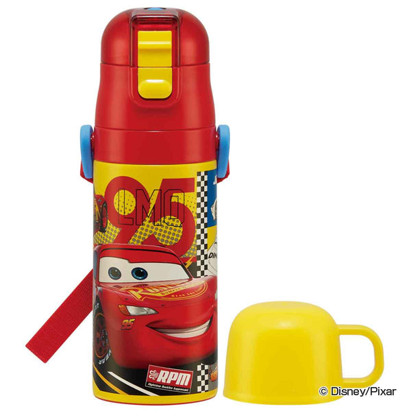 水筒 キッズ 420ml ステンレス 2way 直飲み コップ カーズ