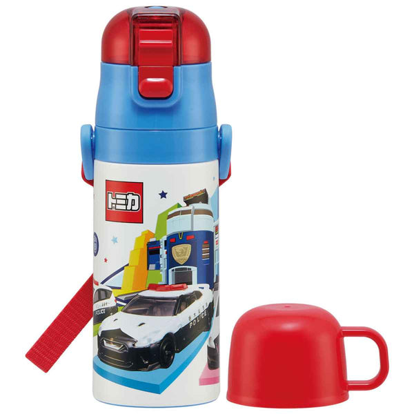 水筒 キッズ 420ml ステンレス 2way 直飲み コップ トミカ