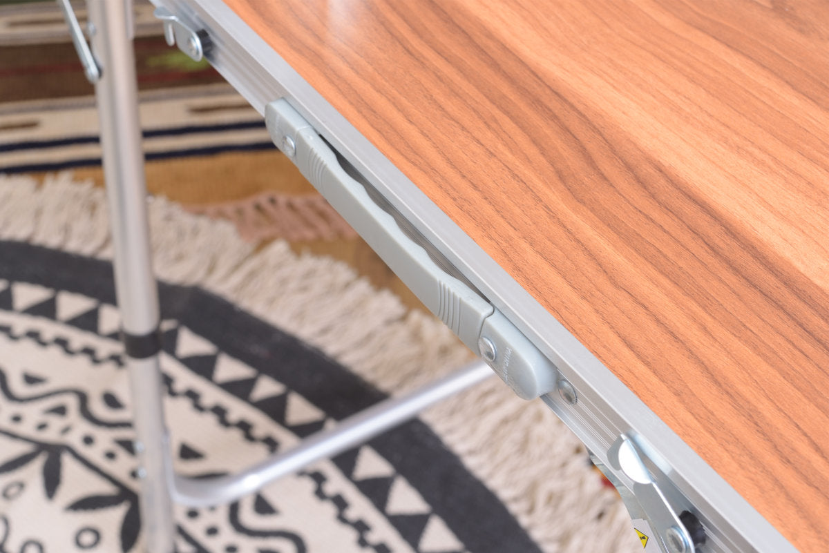 アウトドアテーブル 奥行80cm 高さ3段階調節 フォールディングテーブル