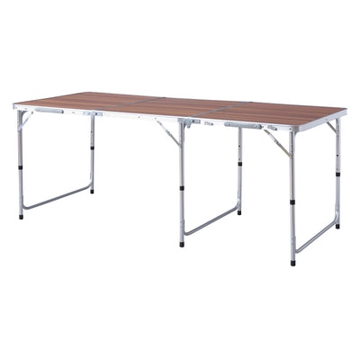 アウトドアテーブル 奥行80cm 高さ3段階調節 フォールディングテーブル ワイドD80