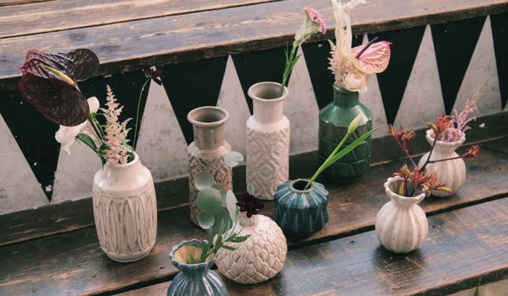 花瓶 セラミックベース 直径11×高さ15cm -20