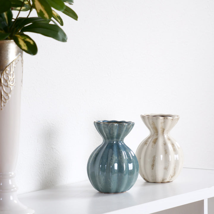 花瓶 セラミックベース 直径11×高さ15cm -11