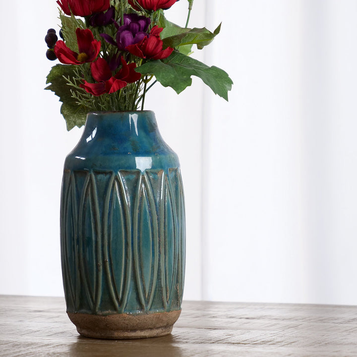 花瓶 セラミックベース 直径11×高さ23cm -9