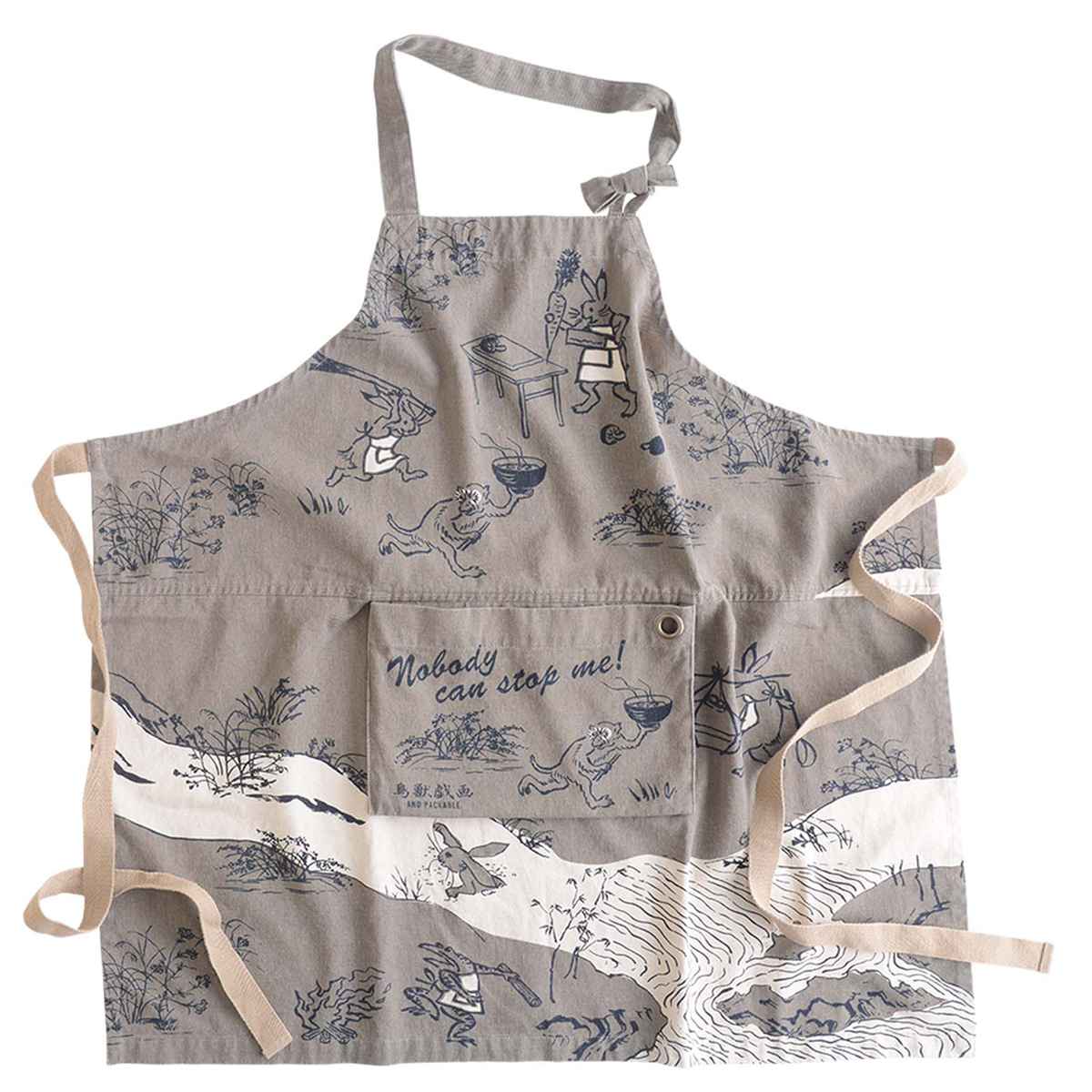 エプロン 綿100％ ポケット付き 鳥獣戯画 クッキング – ハウジー