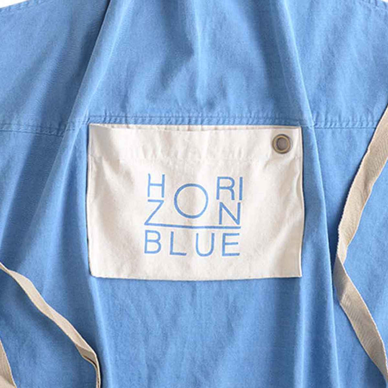 エプロン 綿100％ ポケット付き ロゴ ホライゾンブルー