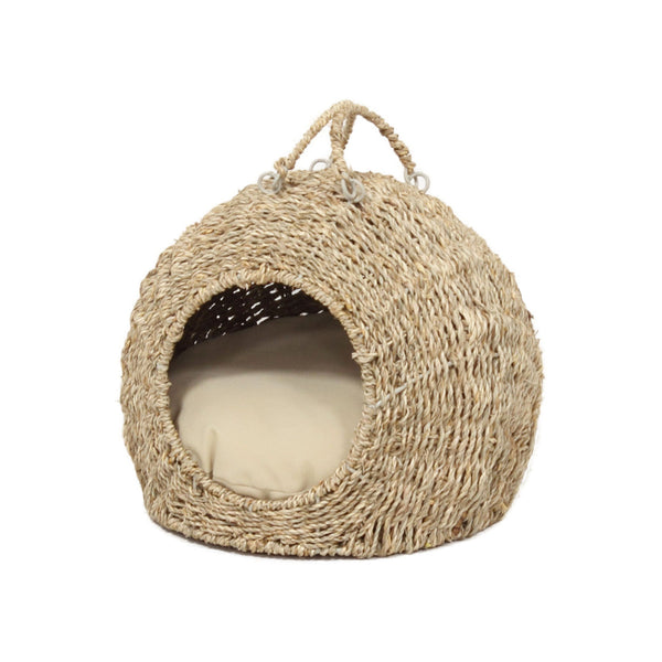 ペット用 ちぐら ウォーターヒヤシンス製 中 約幅35cm