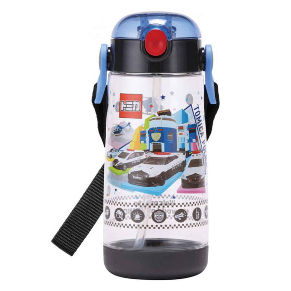 水筒 キッズ 480ml ストロー プラスチック ワンプッシュ トミカ