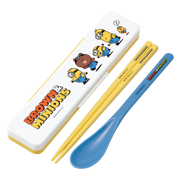 コンビセット 抗菌 箸 スプーン 18cm ブラウン＆ミニオンズ