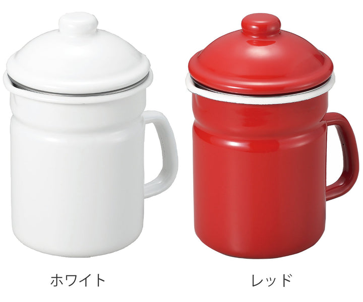 オイルポット 1L ピア・コローレ こし網付き ホーロー -3