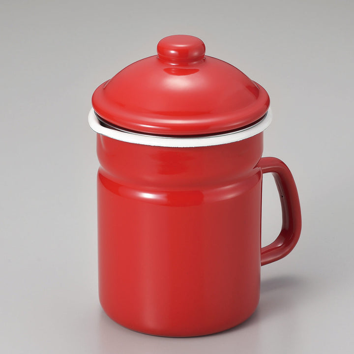 オイルポット 1L ピア・コローレ こし網付き ホーロー -8