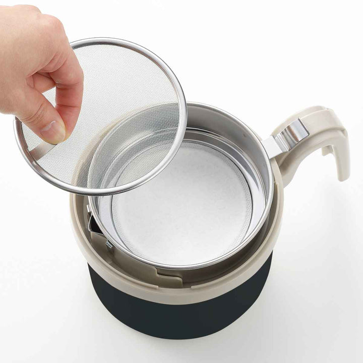 オイルポット 1L 活性炭フィルター1個付き 天ぷら名人 きれいにこせるオイルポット -7