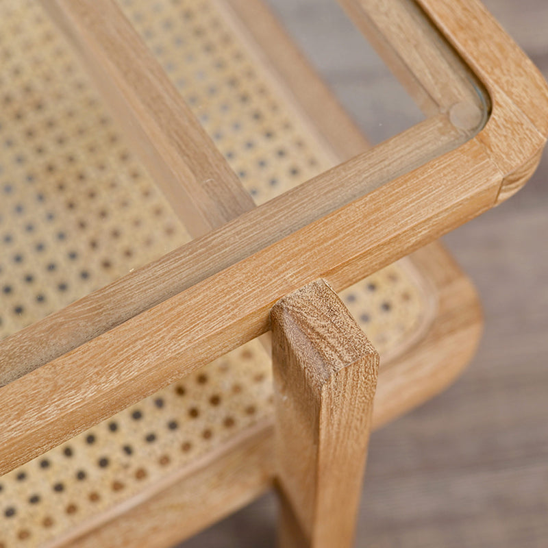 センターテーブル ラタン チーク無垢材 KAGOME 100cm幅 -14