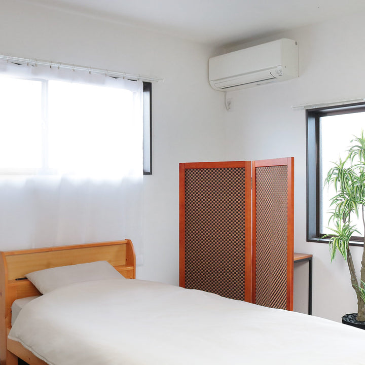 衝立 竹すだれ衝立 市松柄 2連 高さ135cm -8