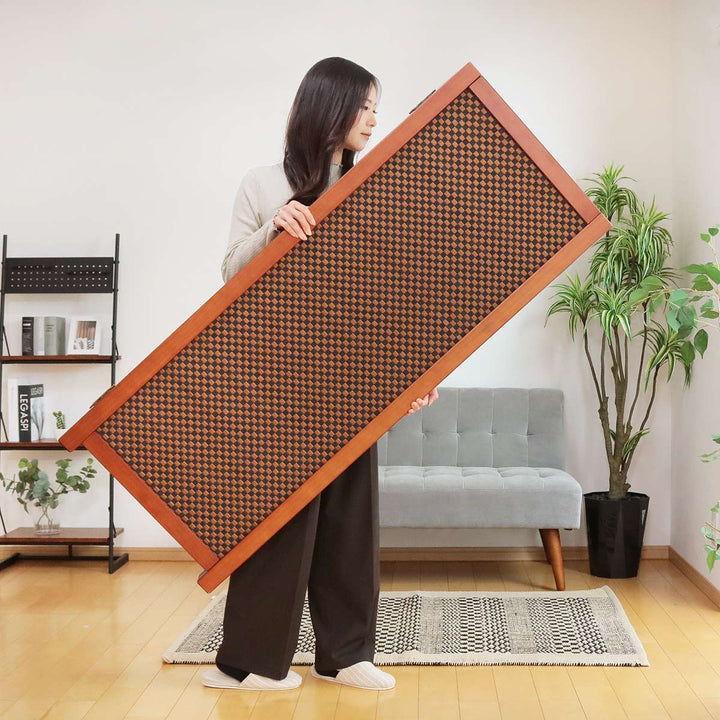 衝立 竹すだれ衝立 市松柄 2連 高さ135cm -10