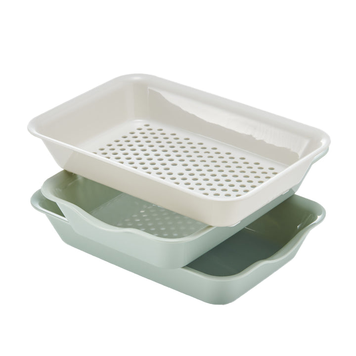 ザル&バット3点セット抗菌角型電子レンジ対応日本製Vat＆Colander2+1セット