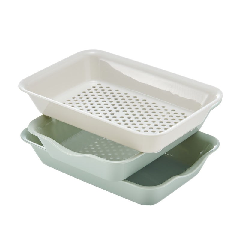 ザル&バット3点セット抗菌角型電子レンジ対応日本製Vat＆Colander2+1セット