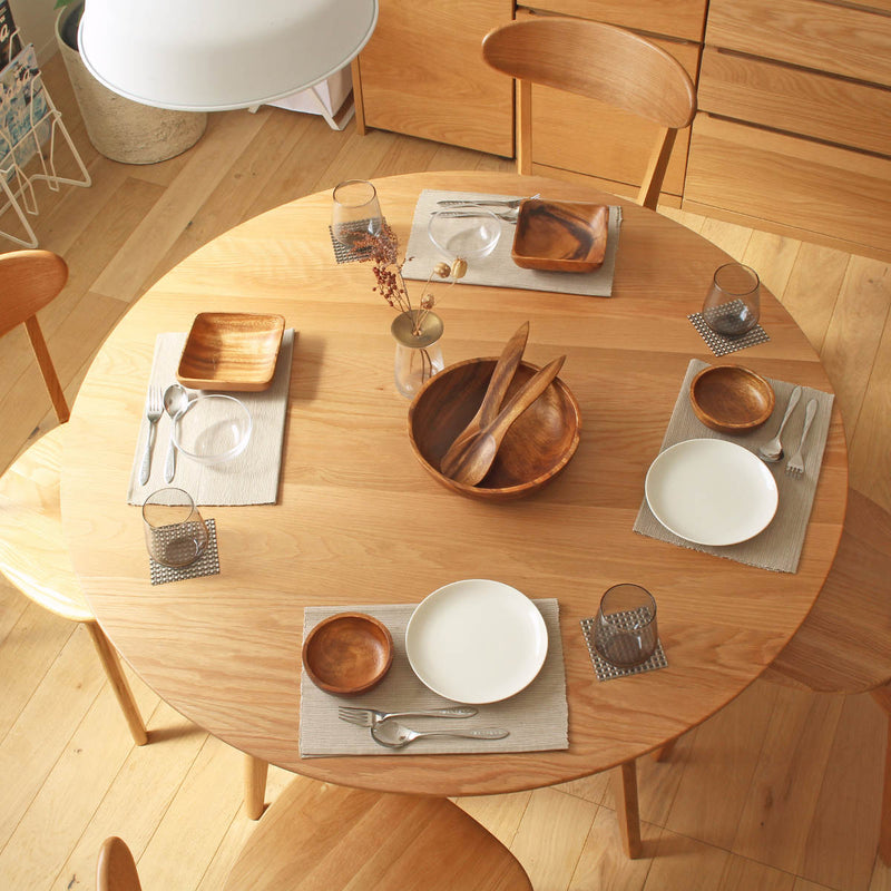 ダイニングテーブル 幅120cm 円形 リバー 木製 天然木