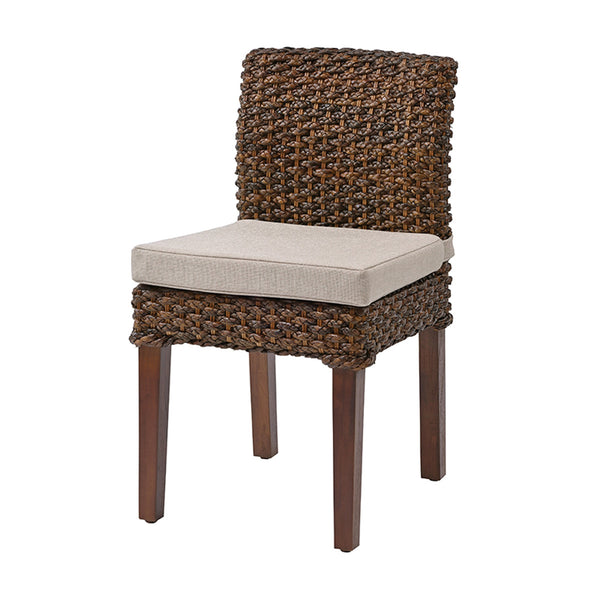 ダイニングチェア ウォーターヒヤシンス クッション付 アジアンテイスト 座面高49cm