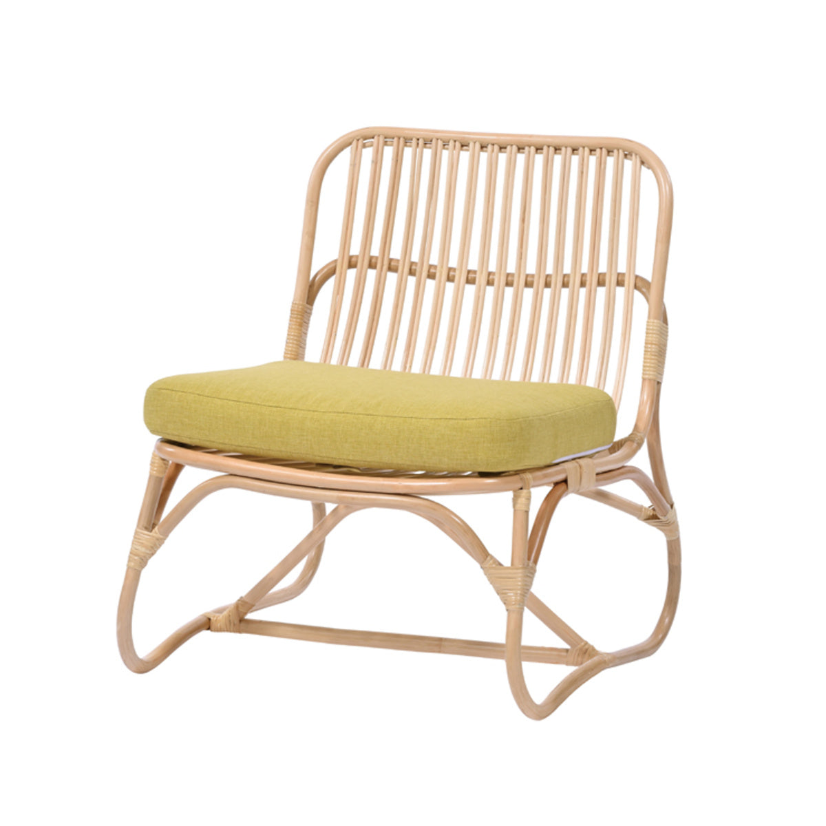 籐 ラタンチェア ロータイプ クッション付 座面高38cm – ハウジー