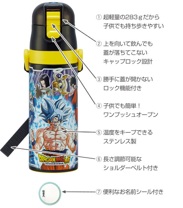 水筒 キッズ 470ml ステンレス 直飲み ドラゴンボール超